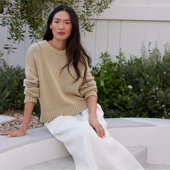 NWT Jenni Kayne Chloe Crewneck in Wheat - Picture 2 of 7